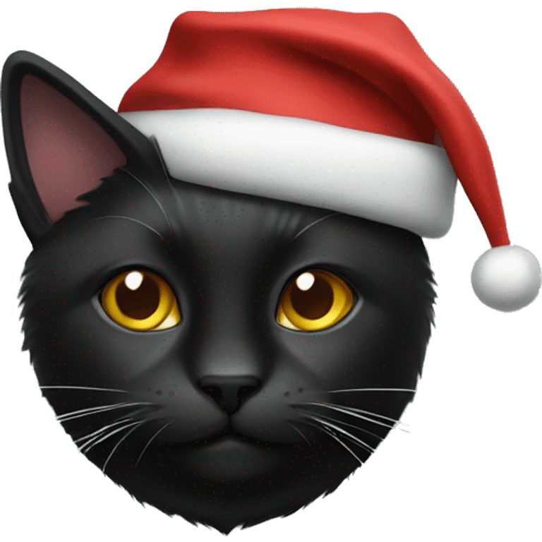 Black cat with Santa hat emoji