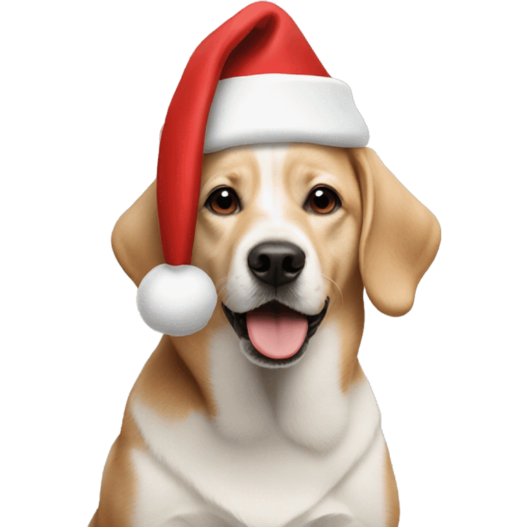 Santa hat on a dog emoji