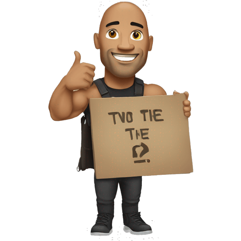 the rock holding a sign emoji