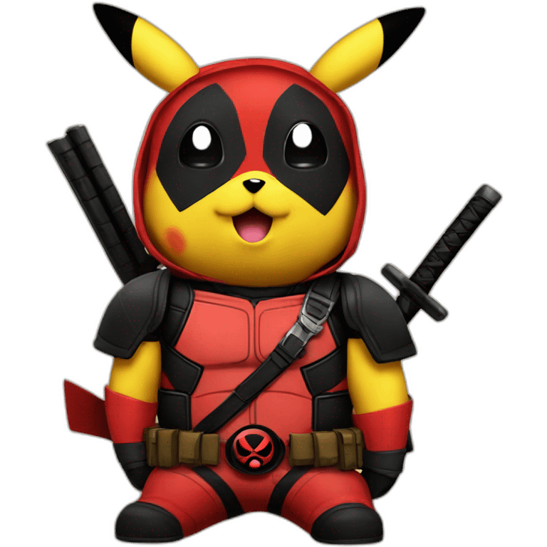 pikachu as deadpool emoji