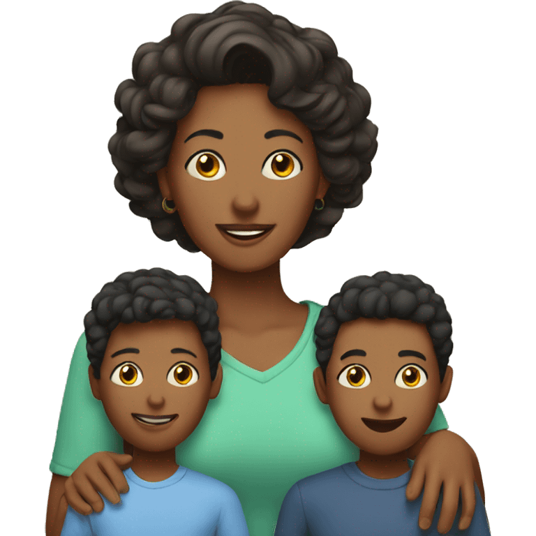 Mom with 4 sons emoji