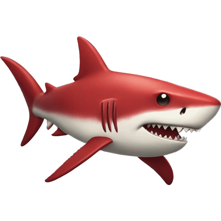 Red brutal badass shark emoji