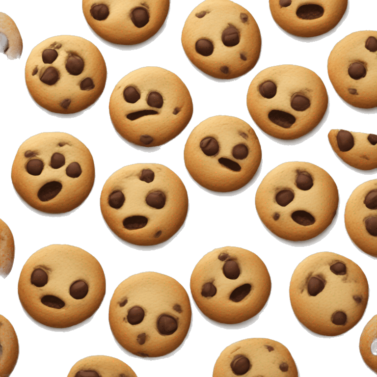 Warm chocolate chip cookies on a baking sheet  emoji