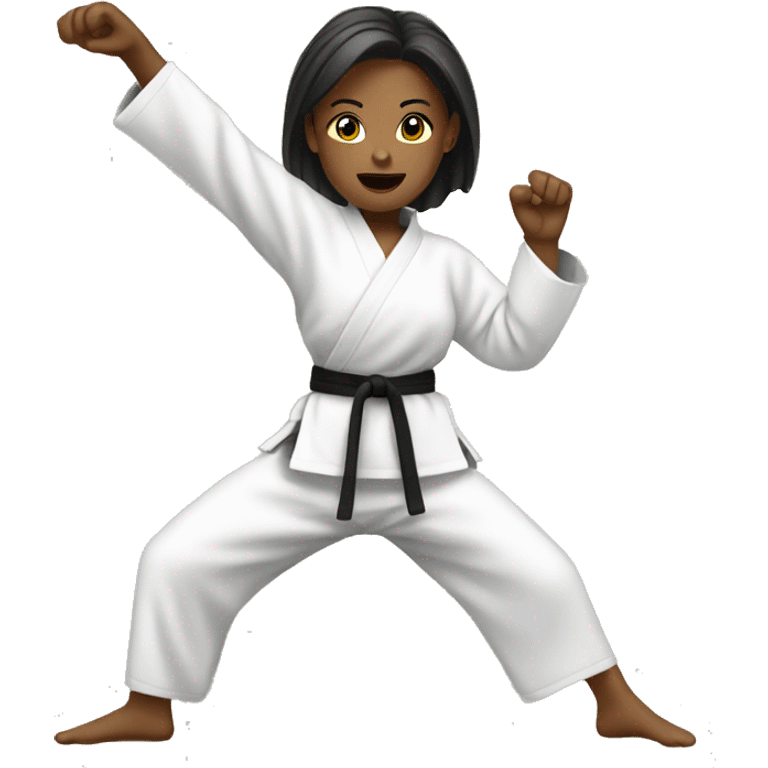 Woman doing karate emoji