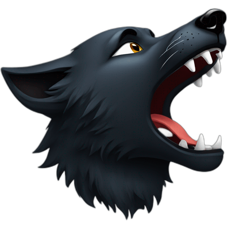 Black wolf howling  emoji