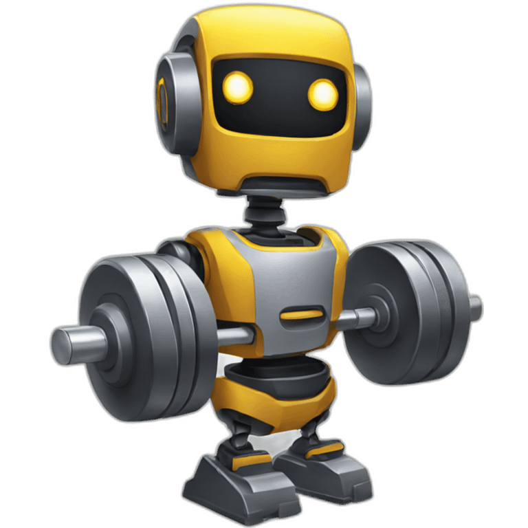 a robot dumbbell emoji