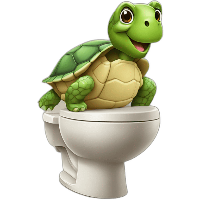 Tortue sur une loo emoji