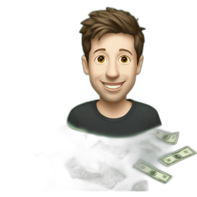 sam altman frolicking in cash emoji