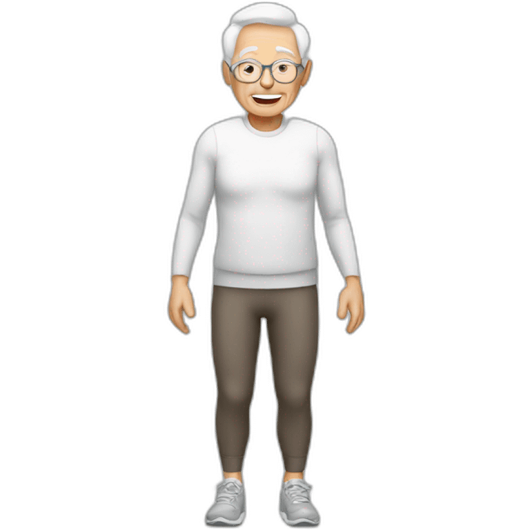 elderly with fitness emoji