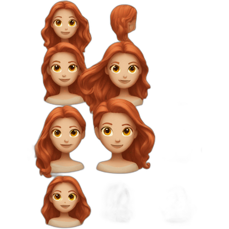 White woman with long red hair emoji