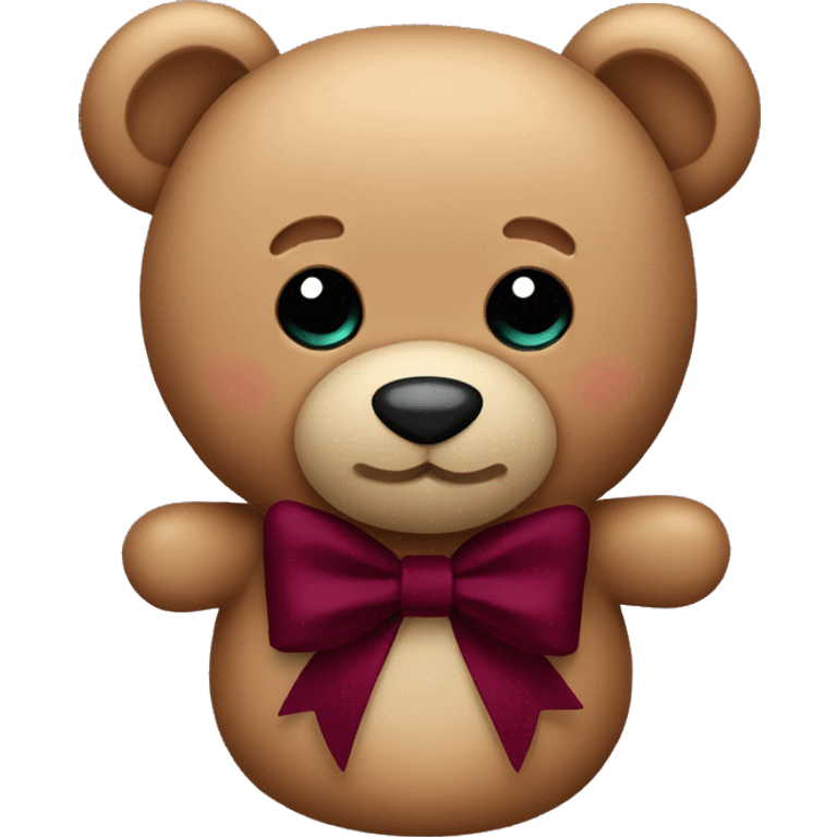 Teddy bear with burgundy bow emoji