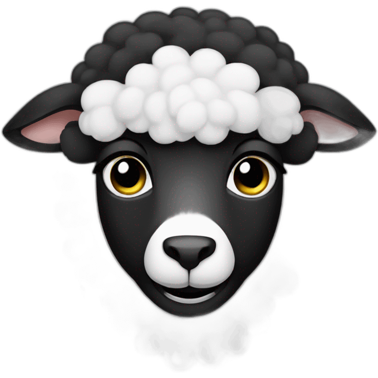 black haired sheep iphone style emoji