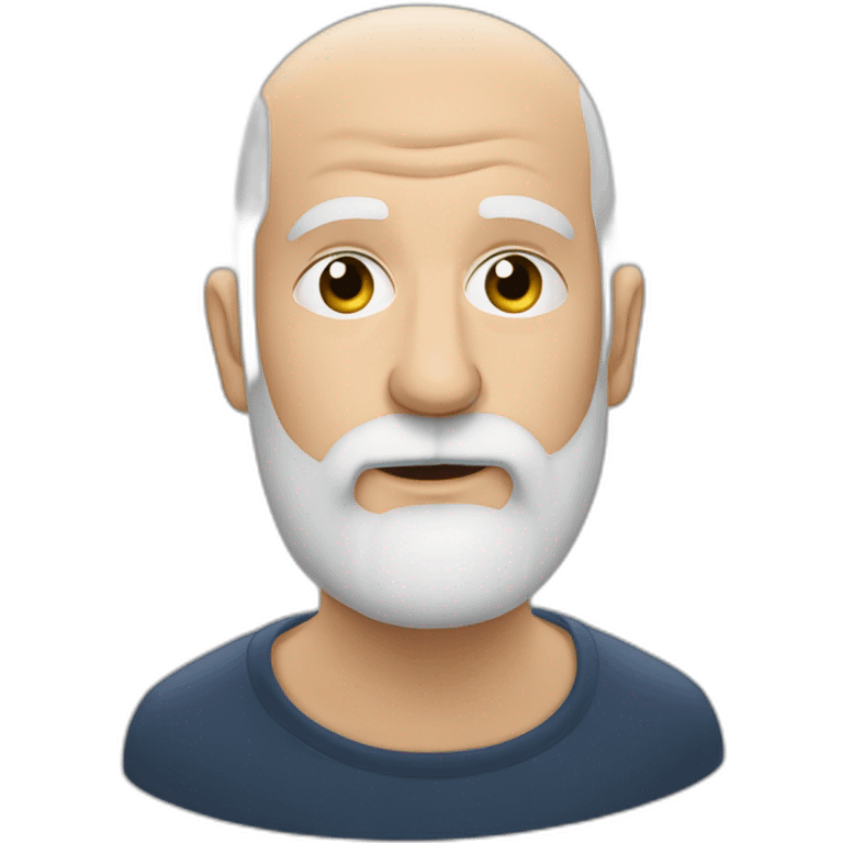 older buzz cut European white bearded  man kissing bald black older  bearded  man emoji