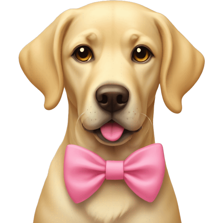 yellow lab with pink bow emoji