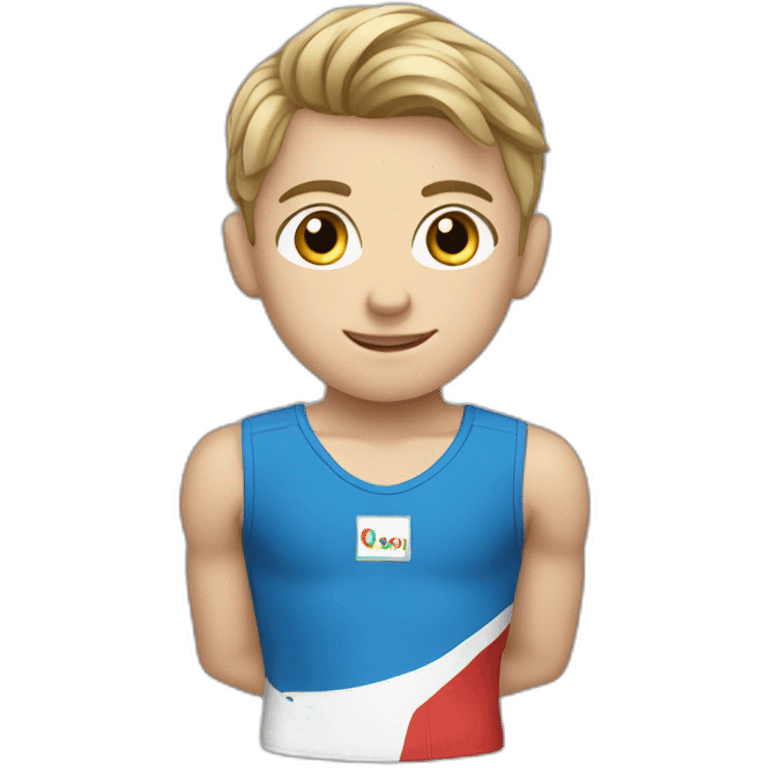 sporty european boy in gymnast uniform emoji