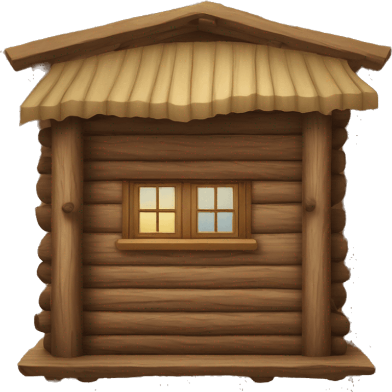 log cabin with curtains emoji