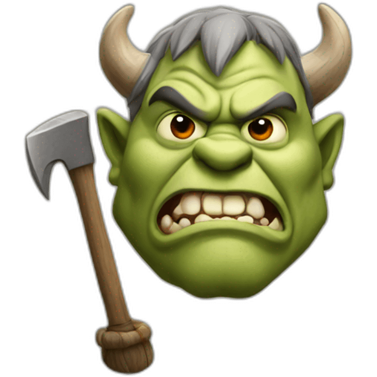 Ogre with axe head emoji