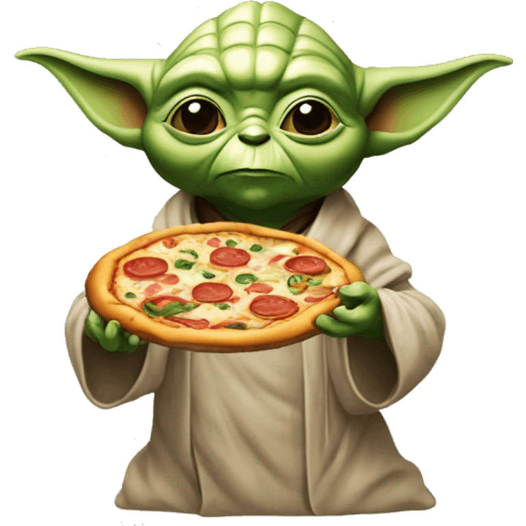 Yoda qui mange une pizza  emoji