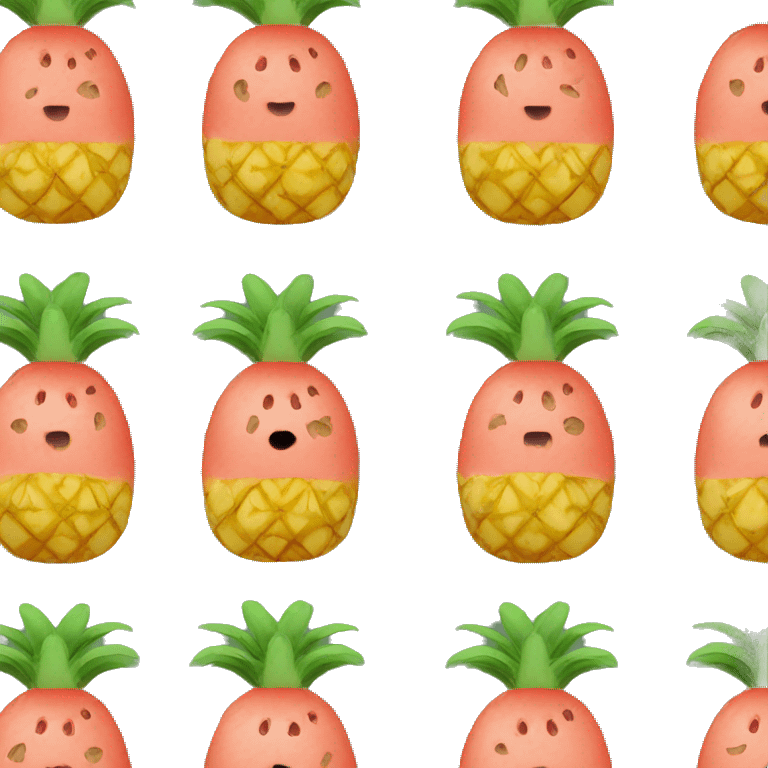 Pineapple with watermelon emoji