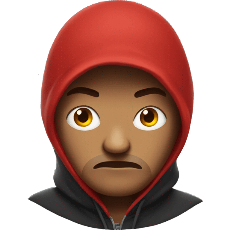 Angry Emoji Wearing red Hoodie with Albanian Eagle  emoji