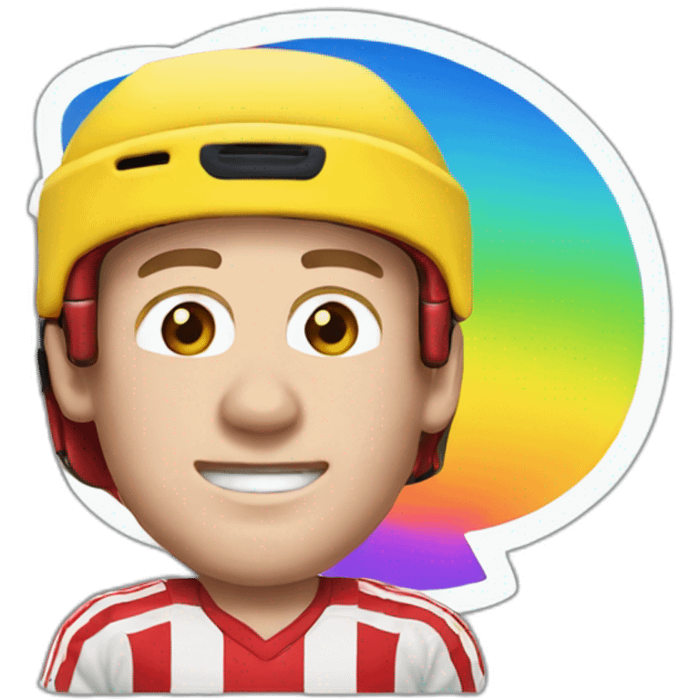 Jonathan Toews as rainbow beach bum emoji