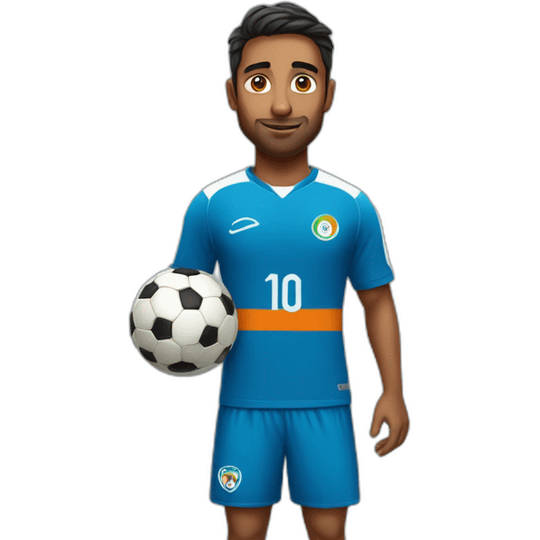 soccer player with indian team jersey emoji