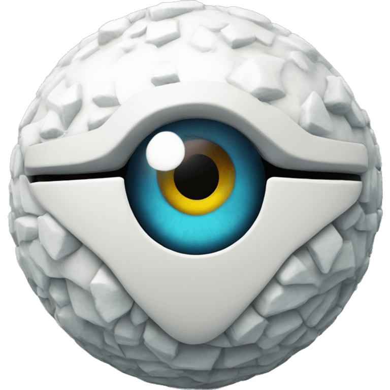 3d sphere with a cartoon Snow Golem skin texture with Eye of Horus emoji