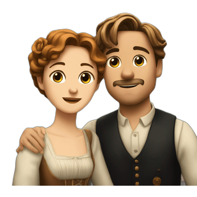 jack and rose at the front of the titanic emoji