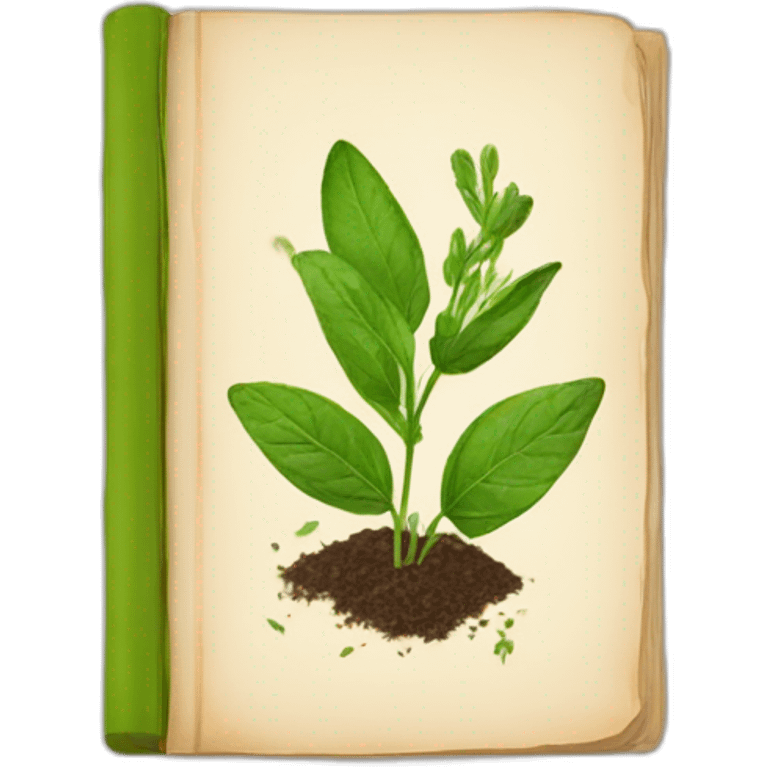 book with herbs written on the cover emoji