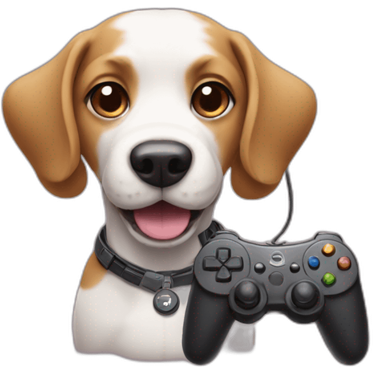 Dog with gaming controller emoji