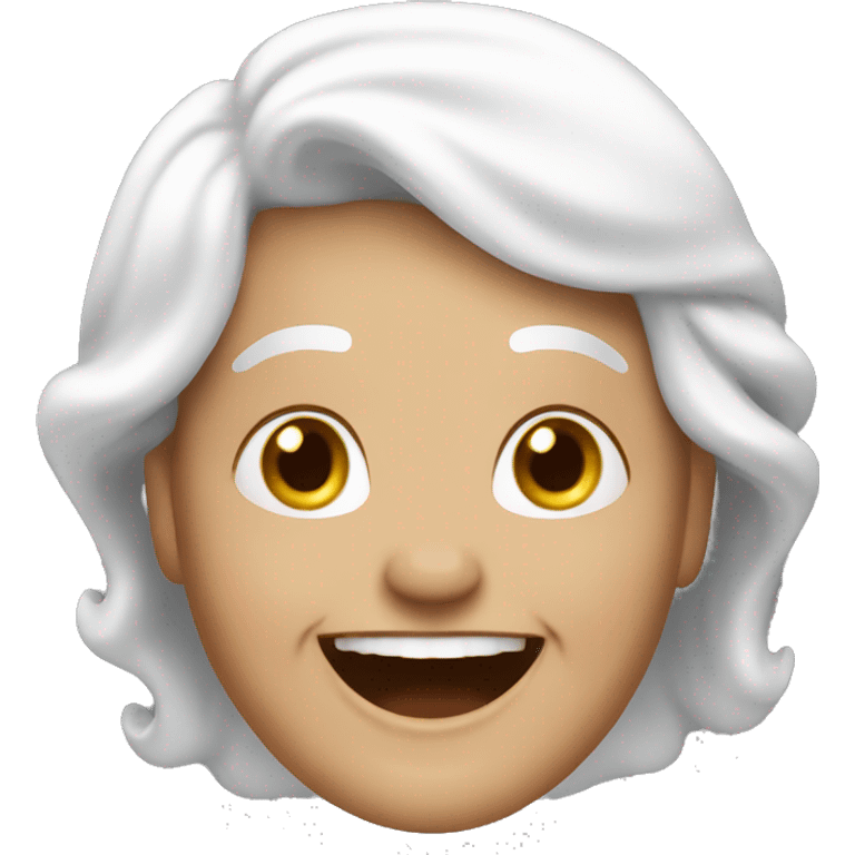 white grand mother laugh emoji