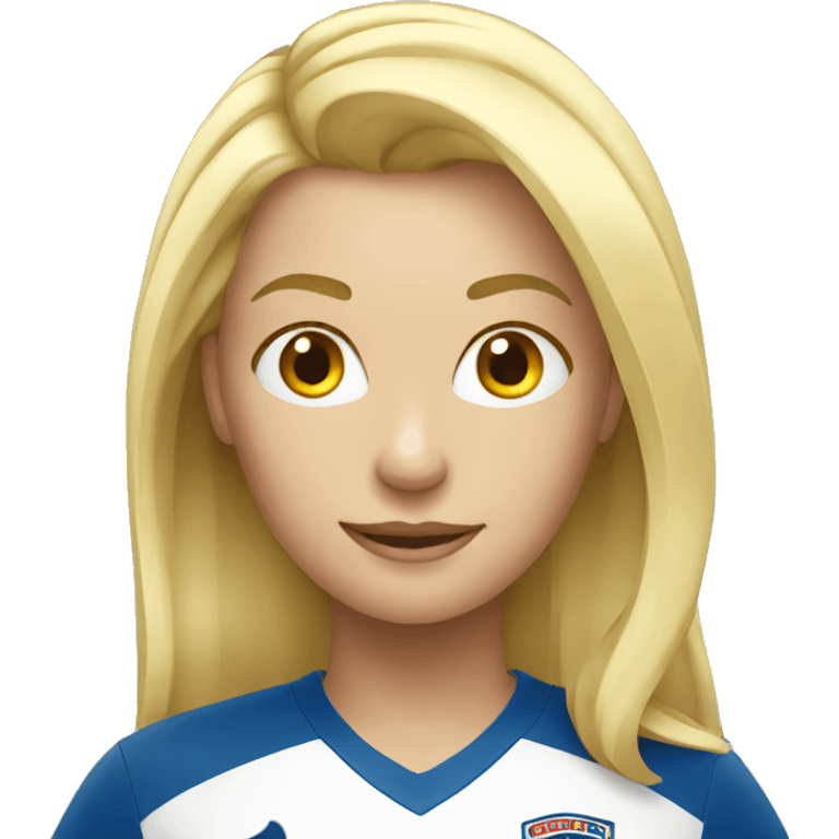 blond women with soccer  emoji