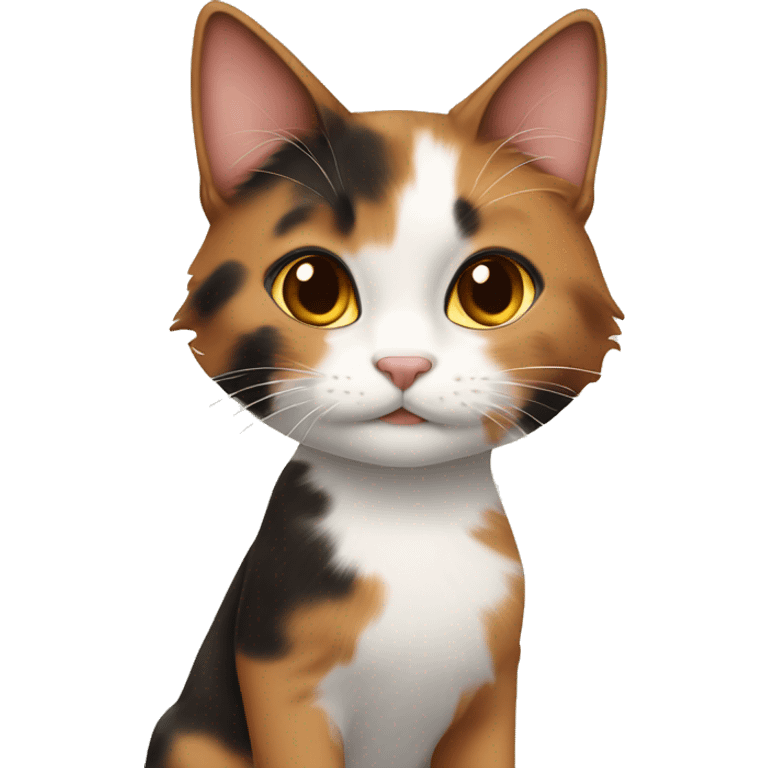 Calico cat with brown hair girl emoji