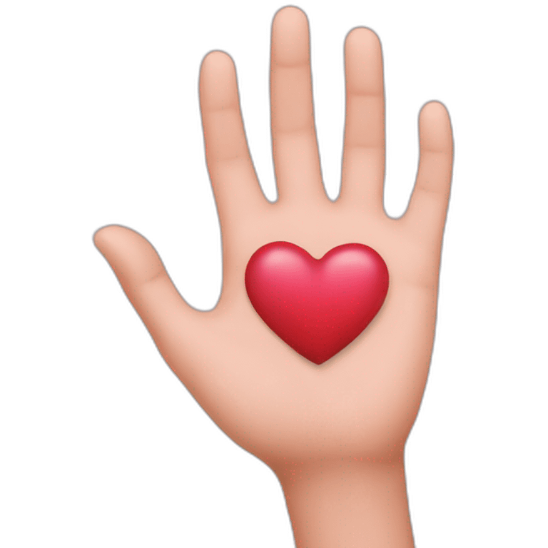 Heart on hand emoji