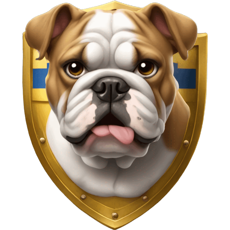 english bulldog with a shield emoji