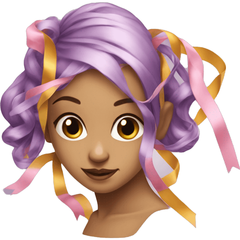 Girl with on aerial silk ribbons emoji