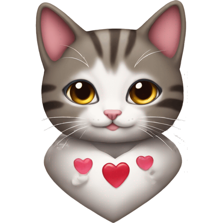 Heart with kitty emoji