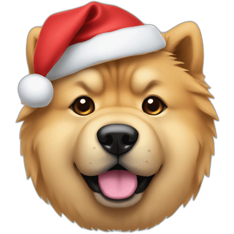 chow chow with point ears in a Santa hat  emoji