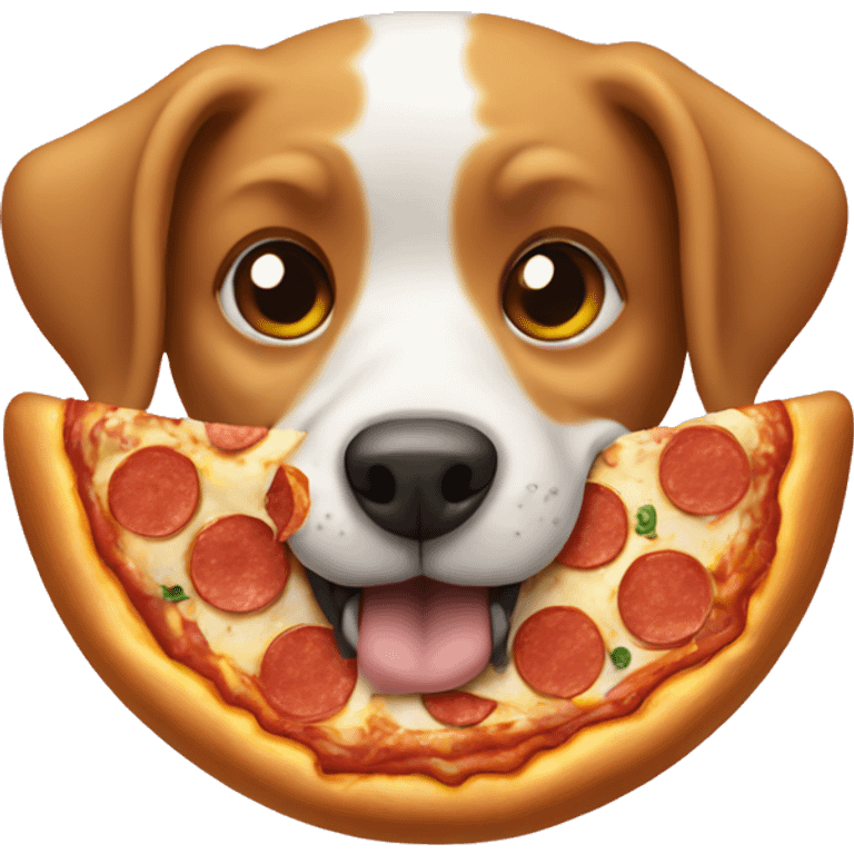 Dog eating a pizza  emoji