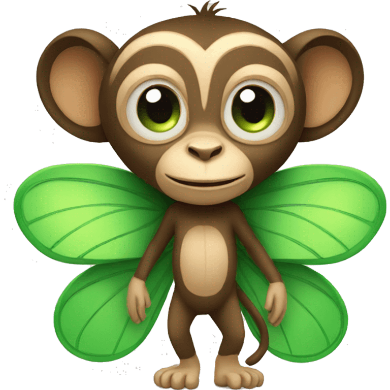 monkey with green butterfly wings emoji