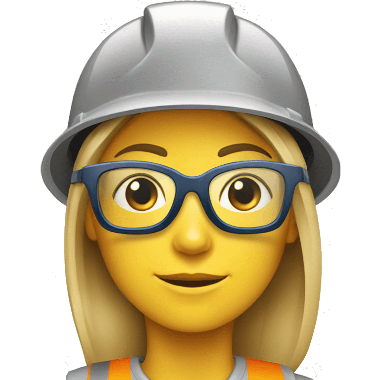 Serious Safety girl construction with glasses emoji