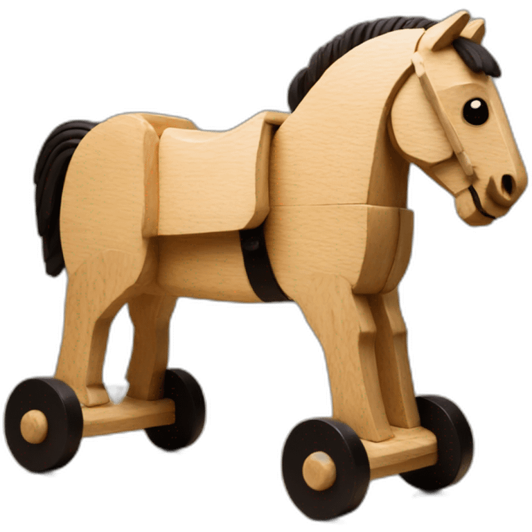 trojan horse made out of wood with wheels emoji