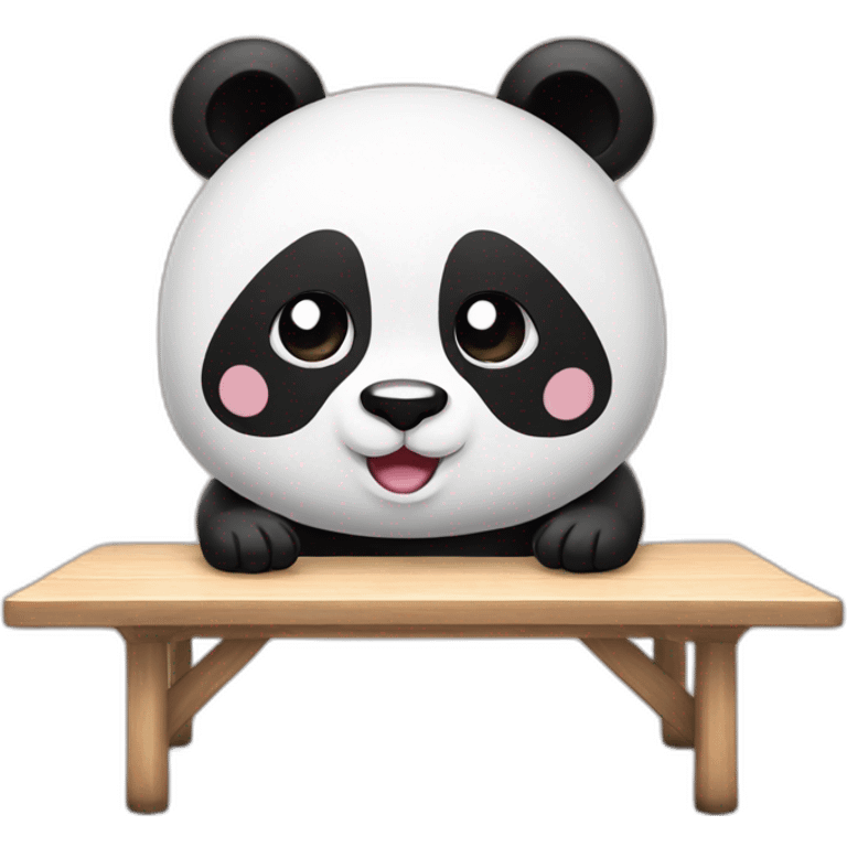 kawaii panda table flip emoji