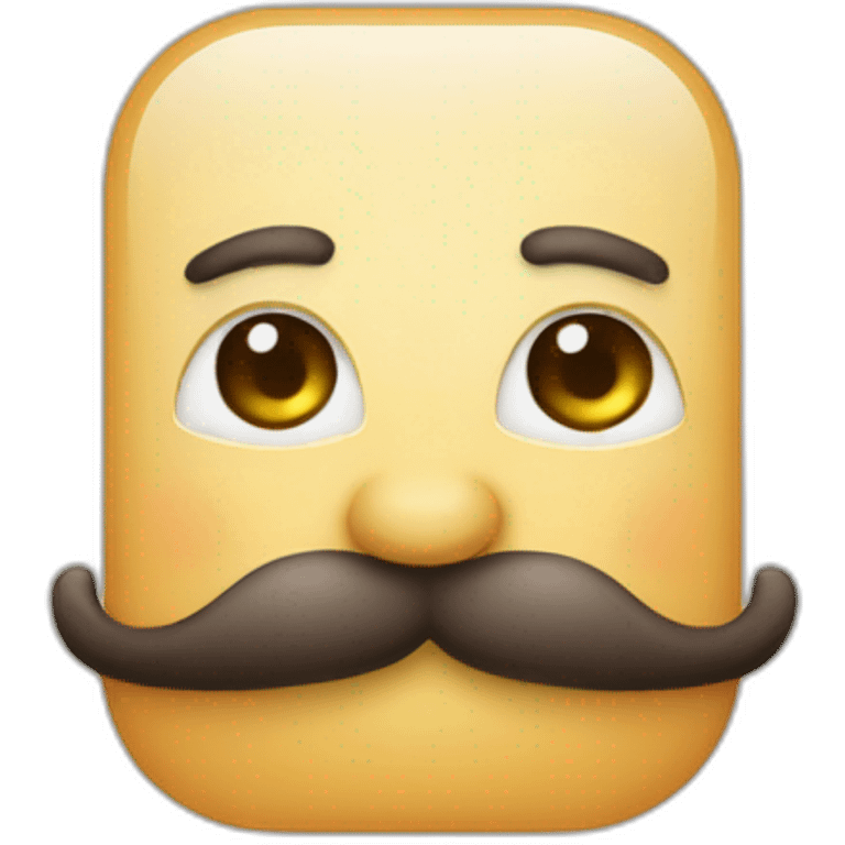 Moustache ressemblant à un petit rectangle emoji