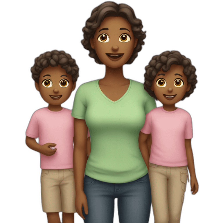 woman with four kids emoji