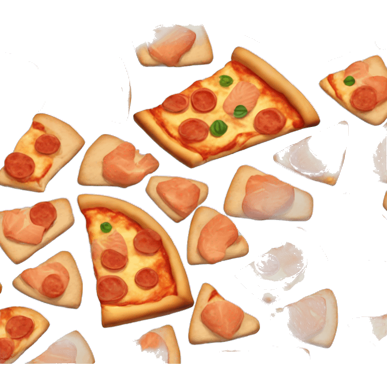 Pizza with salmon emoji