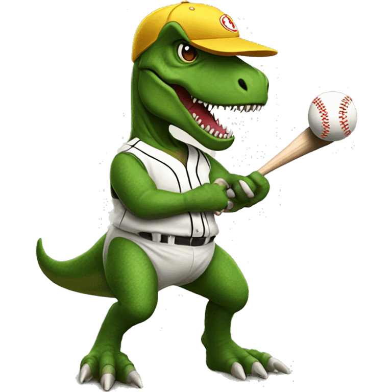 T-rex playing baseball emoji