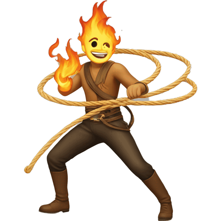 lasso on fire (don’t include a human. just have the lasso by itself) emoji