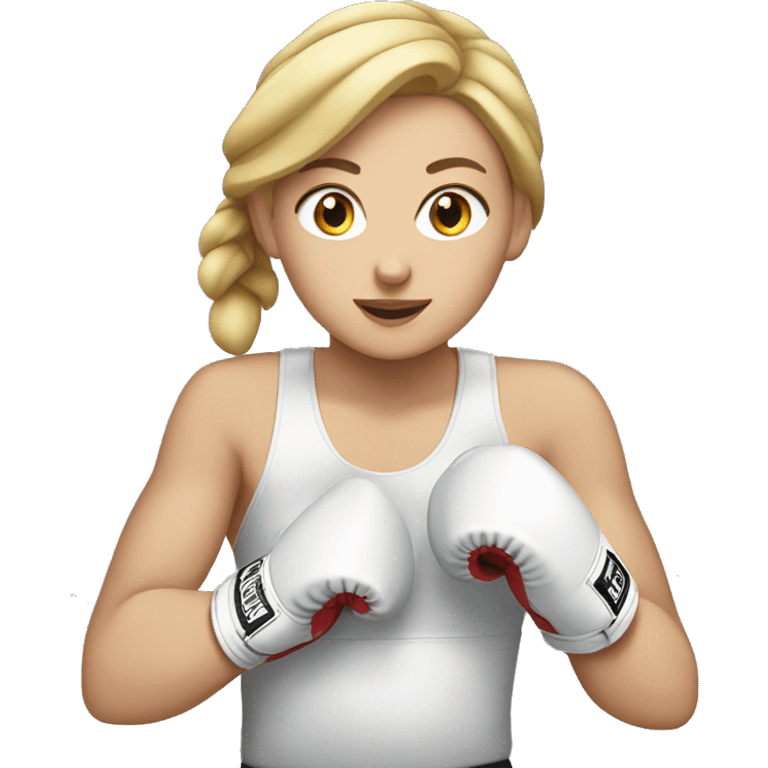 white girl boxing emoji