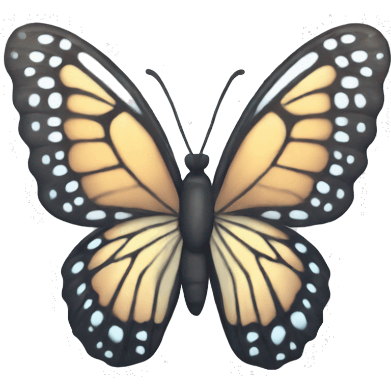 A butterfly emoji that is clear but outlined with a white border  emoji